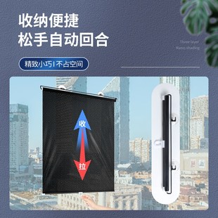 免打孔安装 窗帘阳台遮阳帘防晒隔热遮光2024新款 卫生间百叶遮挡布