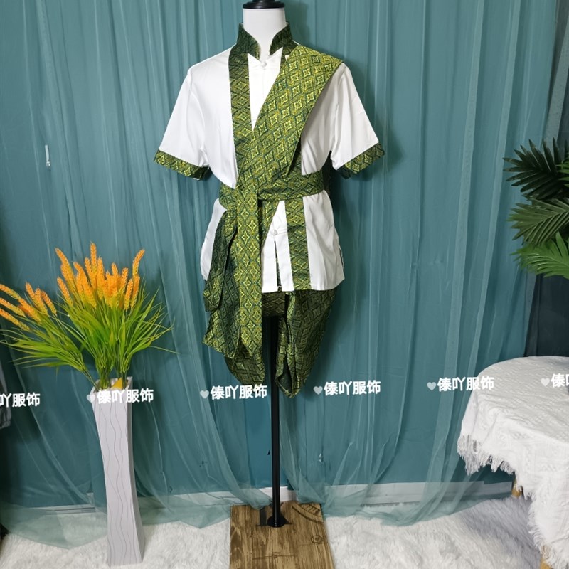 西双版纳傣族民族服装泰版男款套装拍照旅游舞台表演服