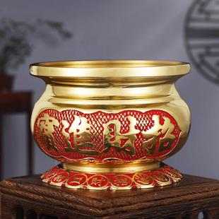 金钱招财进宝纯黄铜香炉插香祖先供奉财神供佛室内家用插香铜炉