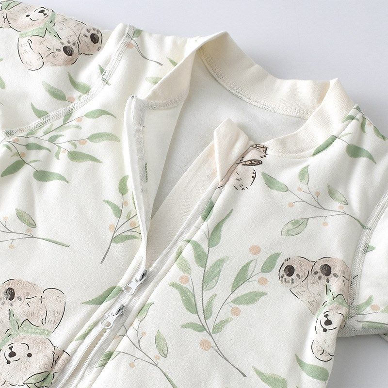 宝宝睡袋秋冬季纯棉A类长袖居家夹棉婴儿连体衣新生儿保暖睡衣