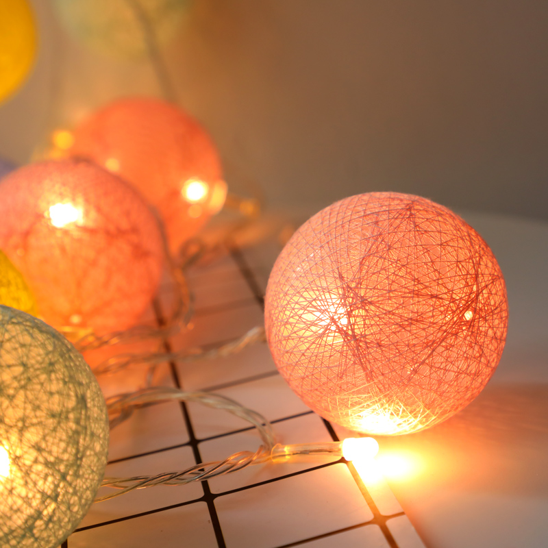 3.6m彩色棉线球彩灯装饰灯星星灯彩灯串灯浪漫惊喜生日布置场景