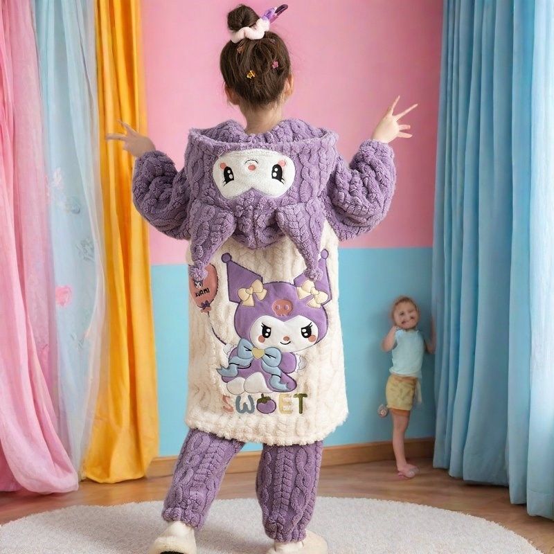 女童睡衣珊瑚绒秋冬季加厚款儿童法兰绒睡袍中大童女孩家居服套装,童装/婴儿装/亲子装,家居服套装,淘宝优惠券,粉丝福利购,淘宝优惠卷