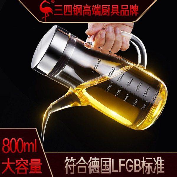 三四钢油壶厨房家用大容量玻璃油壶厨房酱油醋透明防漏油油,厨房/烹饪用具,油壶,淘宝优惠券,粉丝福利购,淘宝优惠卷