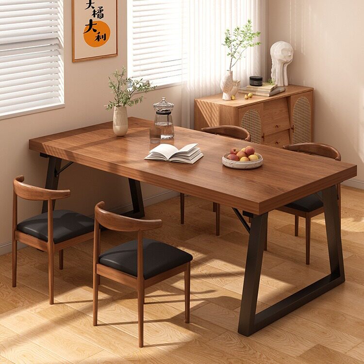 餐桌家用饭桌小户型长条桌客厅餐桌椅组合简约现代长方形吃饭桌子
