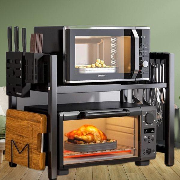 厂家直供落地式台面双层可伸缩微波炉置物架电烤箱厨房储物架收纳,厨房/烹饪用具,微波炉置物架,淘宝优惠券,粉丝福利购,淘宝优惠卷