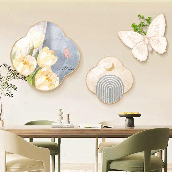 现简约奶油风餐厅客厅沙发背景墙装饰画级感发光挂画北欧创意,家居饰品,工艺画,淘宝优惠券,粉丝福利购,淘宝优惠卷