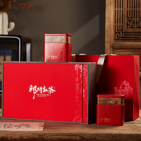 祁门红茶新款礼盒250克2罐半斤装精品包装茶叶盒空盒无茶一箱16套图片