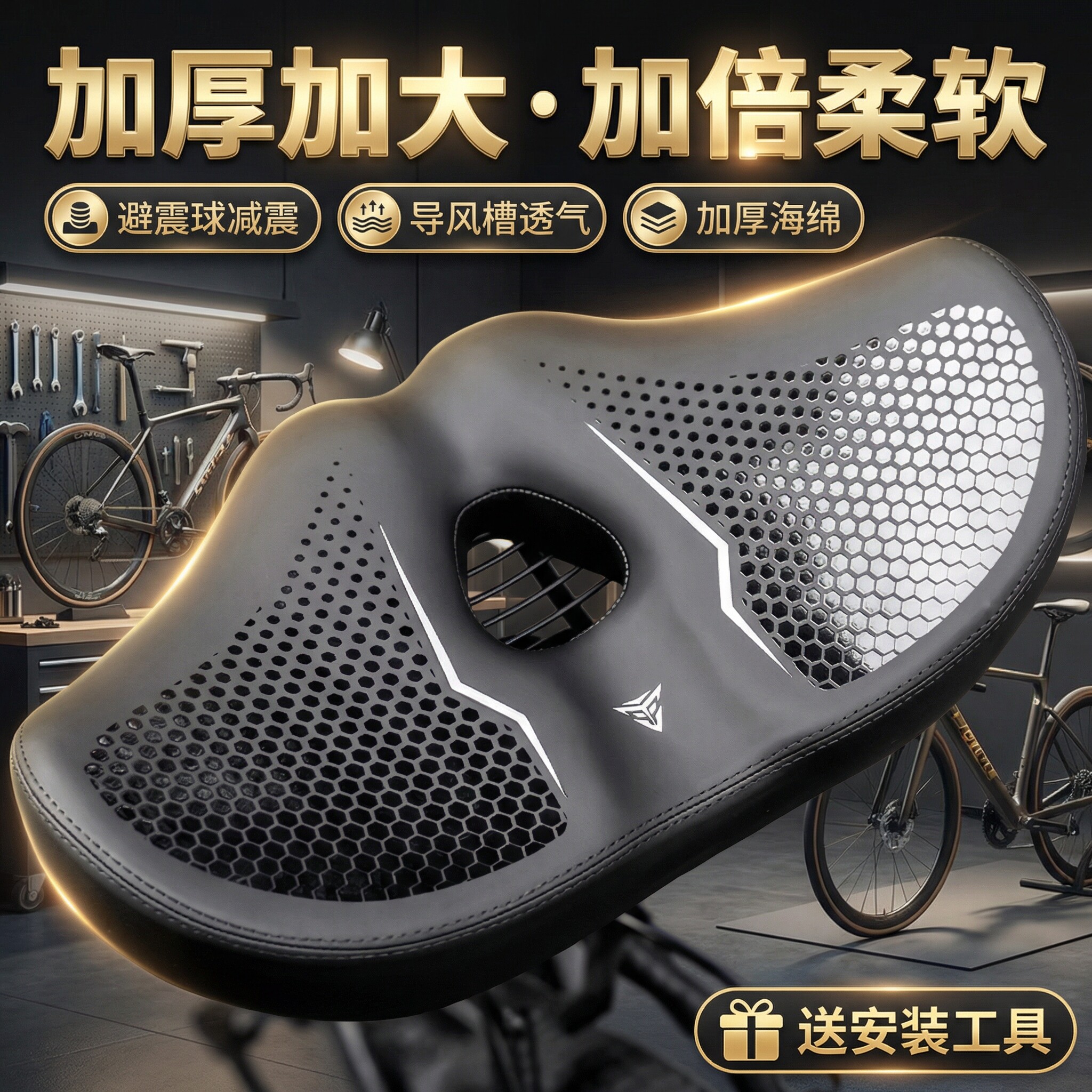 德国山地自行车坐垫新款超软防水耐磨皮革舒适感座椅骑行座垫坐鞍