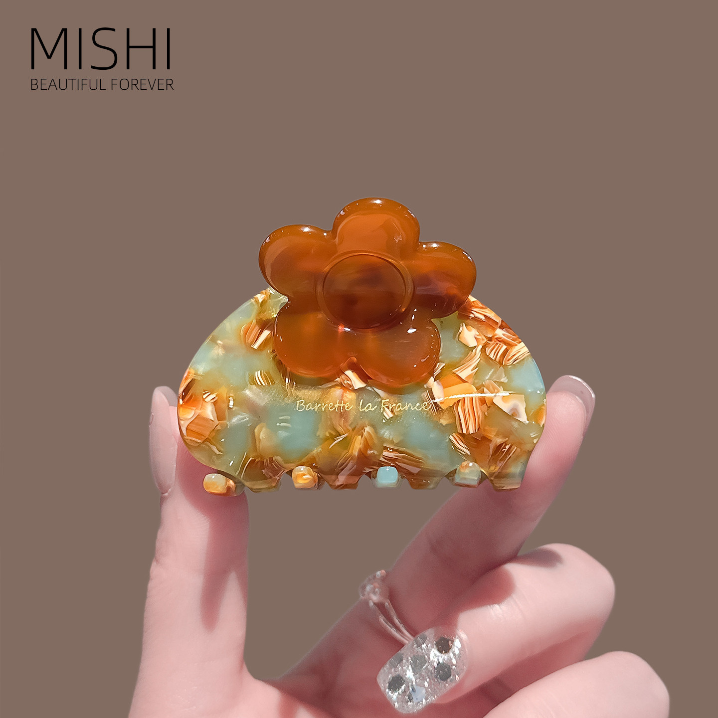 醋酸花朵抓夹女小号鲨鱼夹发饰