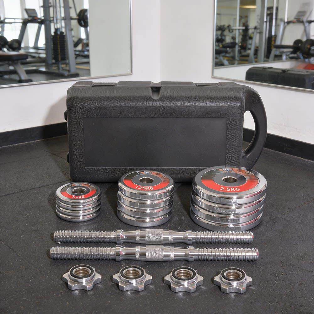 调电镀哑铃式20kg 家用健器材可可拆卸ZFI练身臂肌