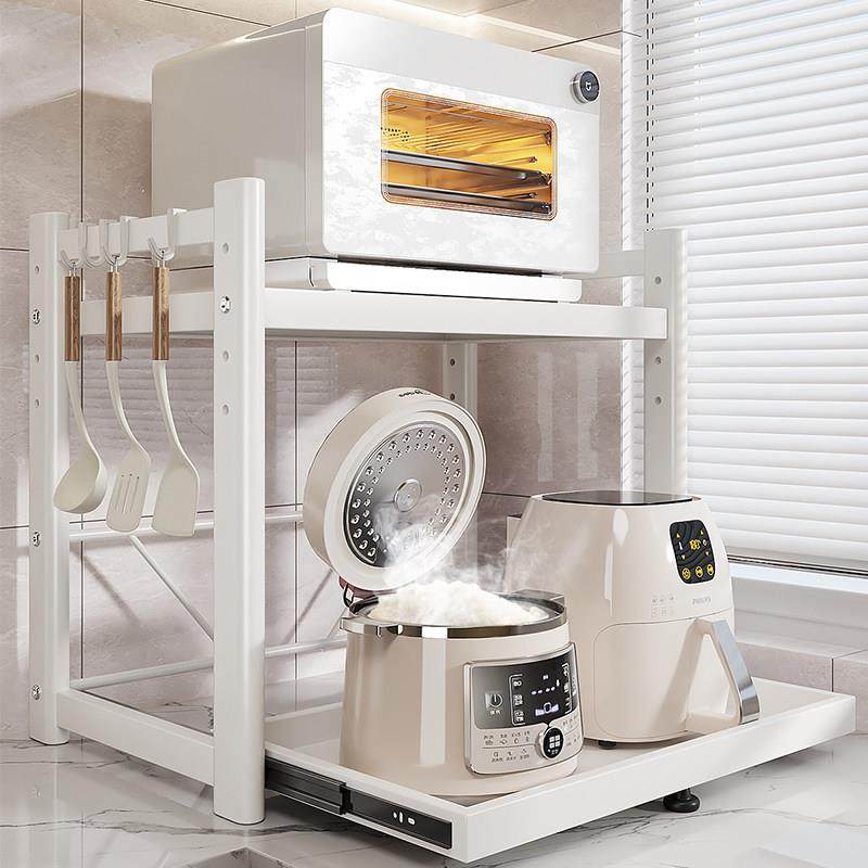 厨房饭微炉置物面架抽拉式多功能台双层电锅烤箱电器一波C782体收,厨房/烹饪用具,微波炉置物架,淘宝优惠券,粉丝福利购,淘宝优惠卷