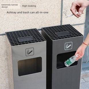 锈烟灰缸垃圾桶大堂走电梯入口办公楼酒OFA店不垂直廊灭钢烟筒烟