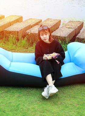 户外人充气沙发露营单式人营可CQSF-1携空气坐懒垫野音乐节可坐躺