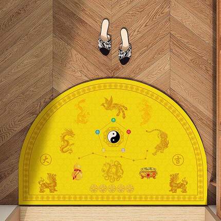 帝户钱星地垫红色矽藻泥五七入门地进门门口垫防滑风水7-24五帝门