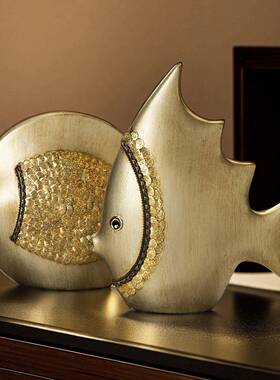 客轻奢简约高端陶瓷饰品国厅入口鱼EGC饰品酒电柜视柜中风家居