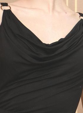 纱连拉丁舞体服女圆环肩带舞蹈服 荡领网背习服TTL935L93练5