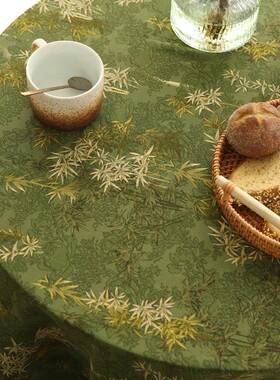 涧印桌影竹摇新中式花布古典雅VAW致流苏餐桌布方长形茶几圆桌桌