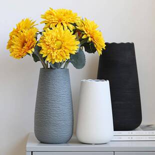 轻高档大花插瓶摆件向高日葵客厅陶瓷花瓶北欧锦年侘寂风格餐桌奢