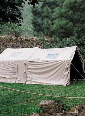 军鑫露营充气LWS篷8平户自外野营oody免搭c建动帐帐棉布防雨一室