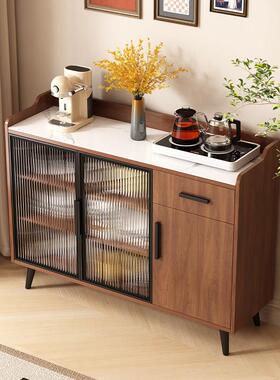 岩板餐柜简约小现代实木房厨客边厅茶水柜办公室靠墙储AY95121物