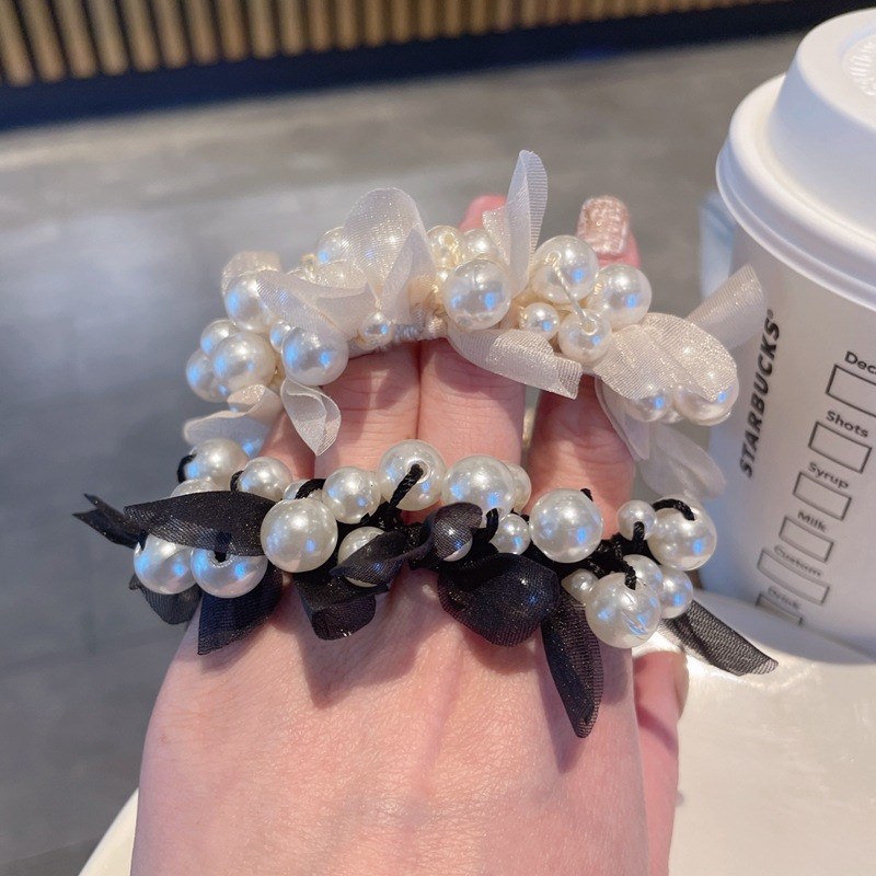 气质珍珠皮筋手链两用发圈韩国儿童发饰宝宝发绳 女孩扎马尾头绳