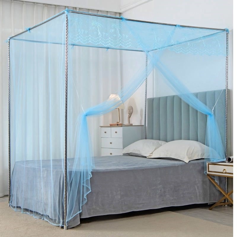 1米8乘2米的蚊帐家用双人大床蚊帐支架加密卧室单开门1.2m1.5米套