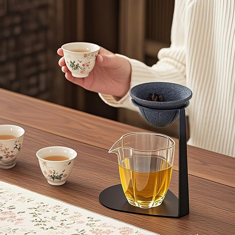 矿石无孔茶漏一体公道杯咖啡过滤器漏斗茶具配件陶瓷茶滤泡茶专用