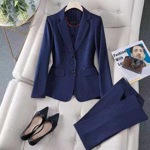 Pant Blue 8XL Women Set Suit Formal Ladies Office Fashion