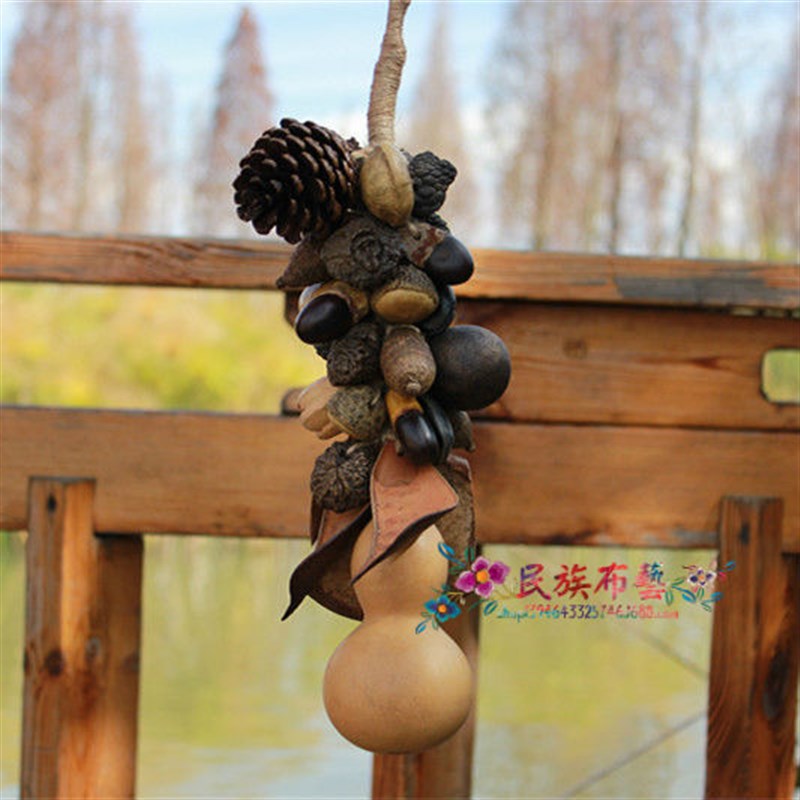 干果混款挂件m 麻绳编织干果挂饰 家居装饰
