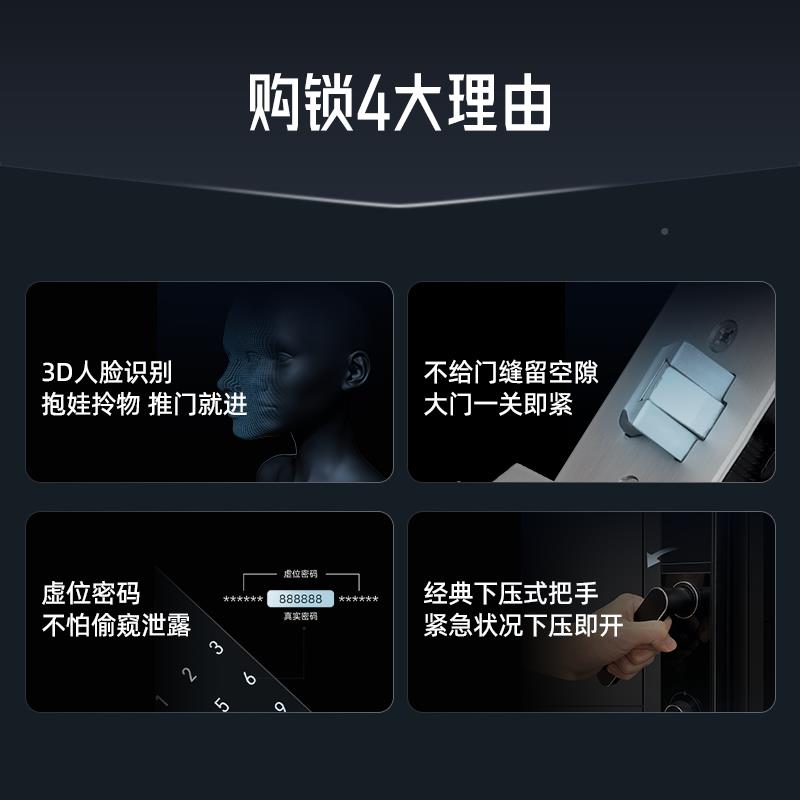【国补5%】纹锁电子锁密码锁家用13别D人脸识指A8智能锁A8