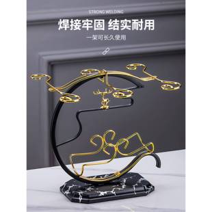 轻奢红酒架摆件高创级感红杯子倒挂高脚杯意置架酒wmy02509物架斜