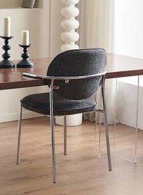 侘寂可悬餐椅艺术创意书师桌椅简801约公扶办手凳挂设计铁艺靠背