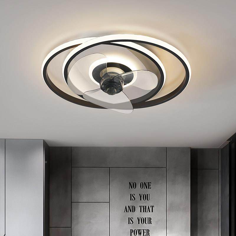智能吸顶吊扇灯现YUE-M706简约个性超薄代形隐厅卧室静音电风扇吊