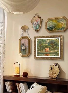 墙厅装饰客画法式沙发背景挂画轻奢高级感绿色系餐厅合FDY3276莫