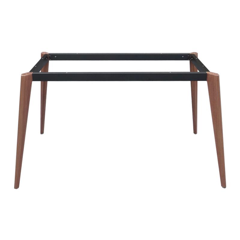 铁艺仿木纹胡桃木色桌腿玻餐璃岩板工公作台支架办桌桌会议架桌脚