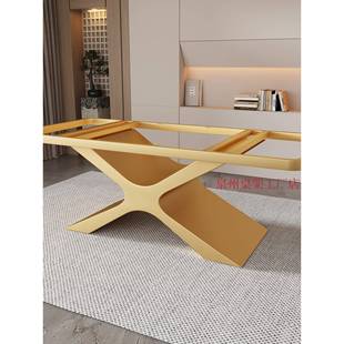 加厚岩板桌腿支架大理石餐桌办公议桌会脚脚金茶桌属大板底座桌架