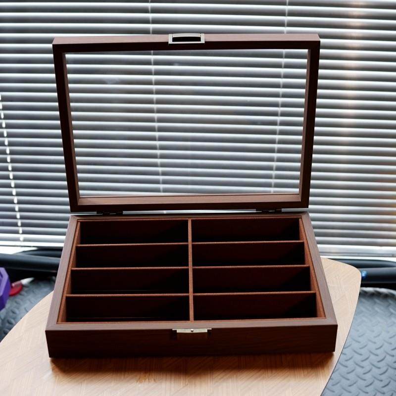 8位黑胡桃木纳纹眼收收展示盒 家镜用高档多格EST太阳眼镜太阳藏