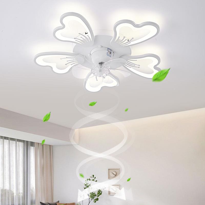 北欧力摇头吊扇灯大风吸顶一体吊灯主卧扇室灯客厅改吊扇灯可110V