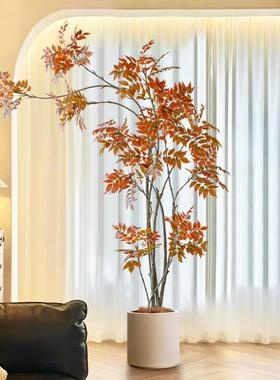 模拟盆绿色植物造景盆栽植LBR物栖木室内景观装植饰客厅入口大型