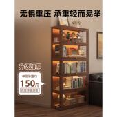 实展木柜博古架书架落地置物架家用客厅示中柜bgj9.13一体靠墙古
