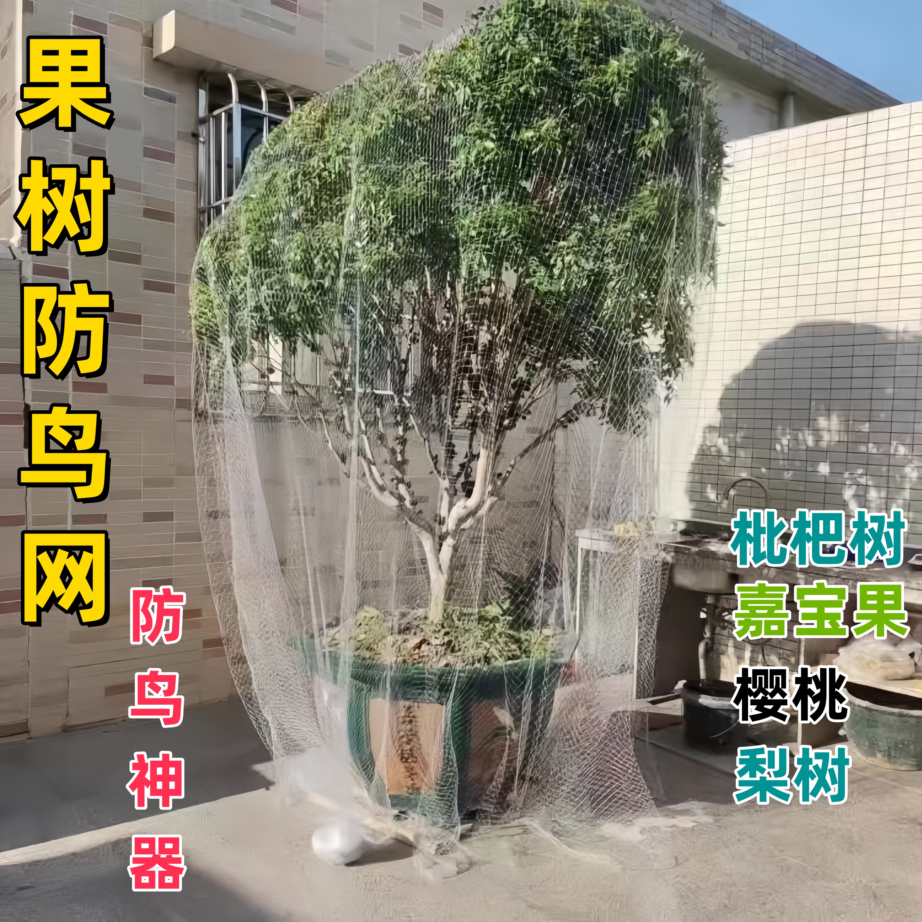 新款果树防鸟罩网罩樱桃葡萄果园防鸟用网神器纱网尼龙防护网阳台