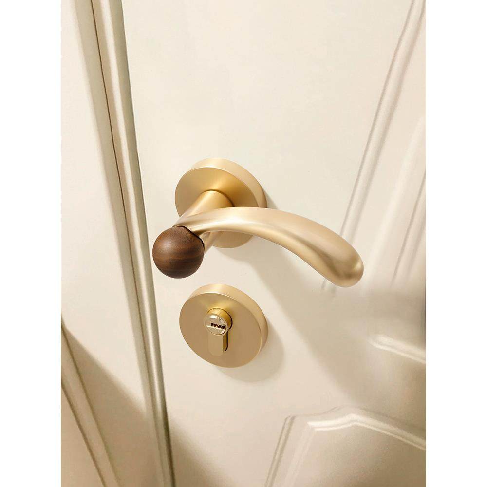 色卧室门锁木室内房间分体金房门锁磁家用门吸静音中YLK古风门把