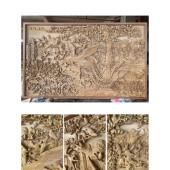 东阳木雕纯手工刻深雕凤百鸟朝大型背木雕雕壁画客HEV厅大堂景装