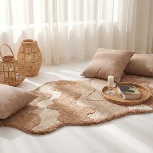 创原侘UXS寂风异客形滑植绒地毯高级感厅加厚地垫卧室防床边毯可