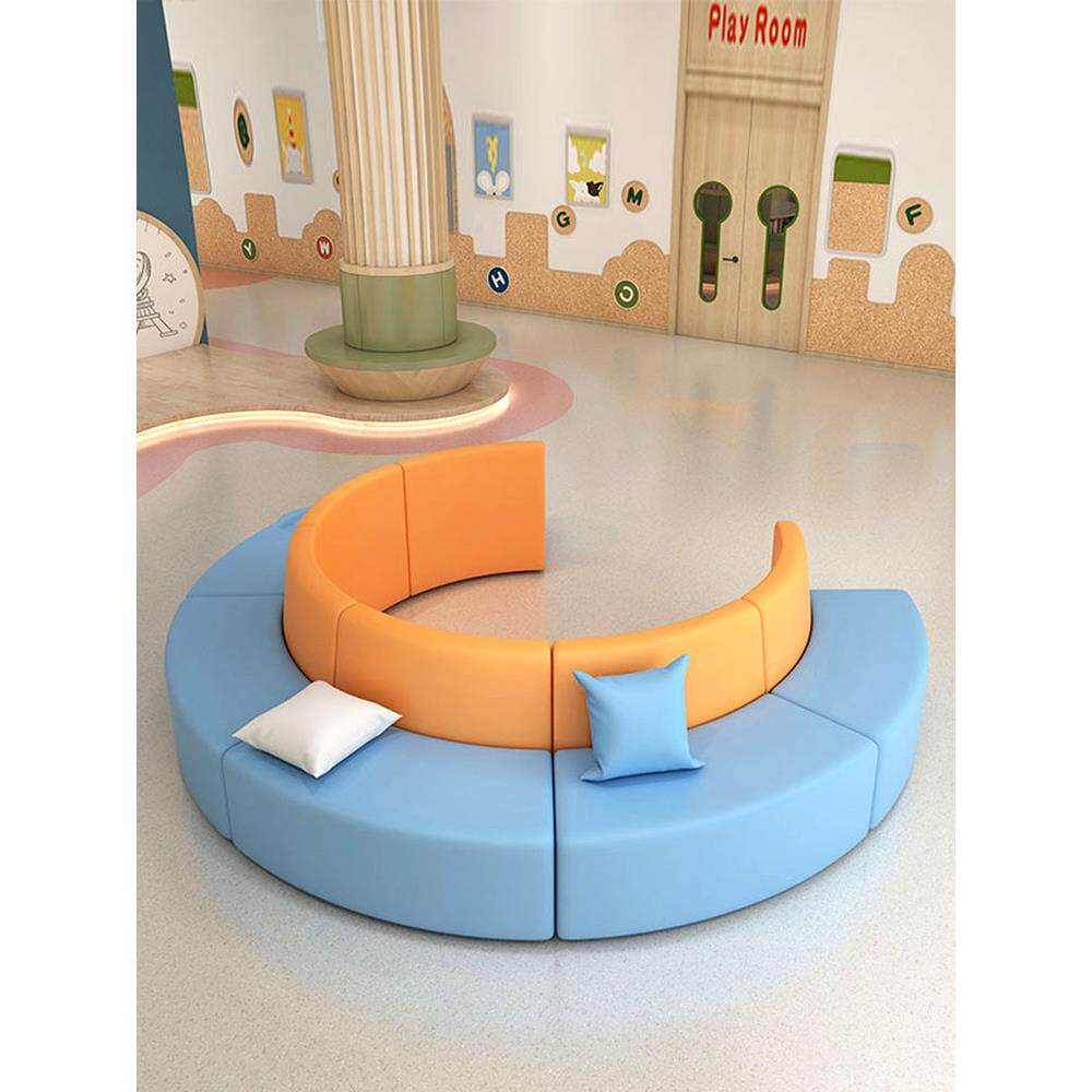 创休息区闲沙发茶几组合简约S圆弧型皮休质客接待意等候办公会室