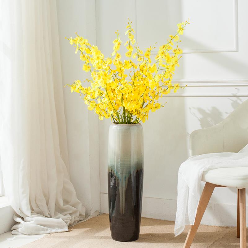 中新风落式花瓶装饰品干花插地花CSI装饰国花瓶客厅家装陶瓷大花