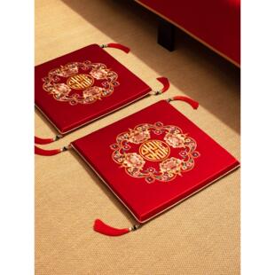 中式新新娘拜堂跪PLM拜郎垫茶结婚红色坐福垫新人口改敬加厚跪垫