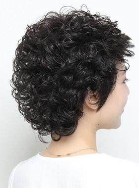 SFE假发短发女夏全套真发自然轻薄蓬松假发时尚假适合妈妈头发造