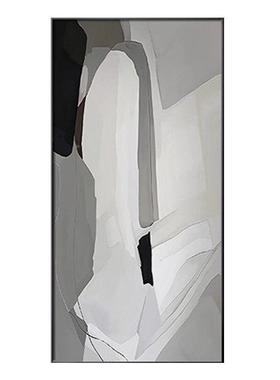 极走简黑白灰玄关装饰画 画抽象肌理壁画画门现代简z141约入户 进