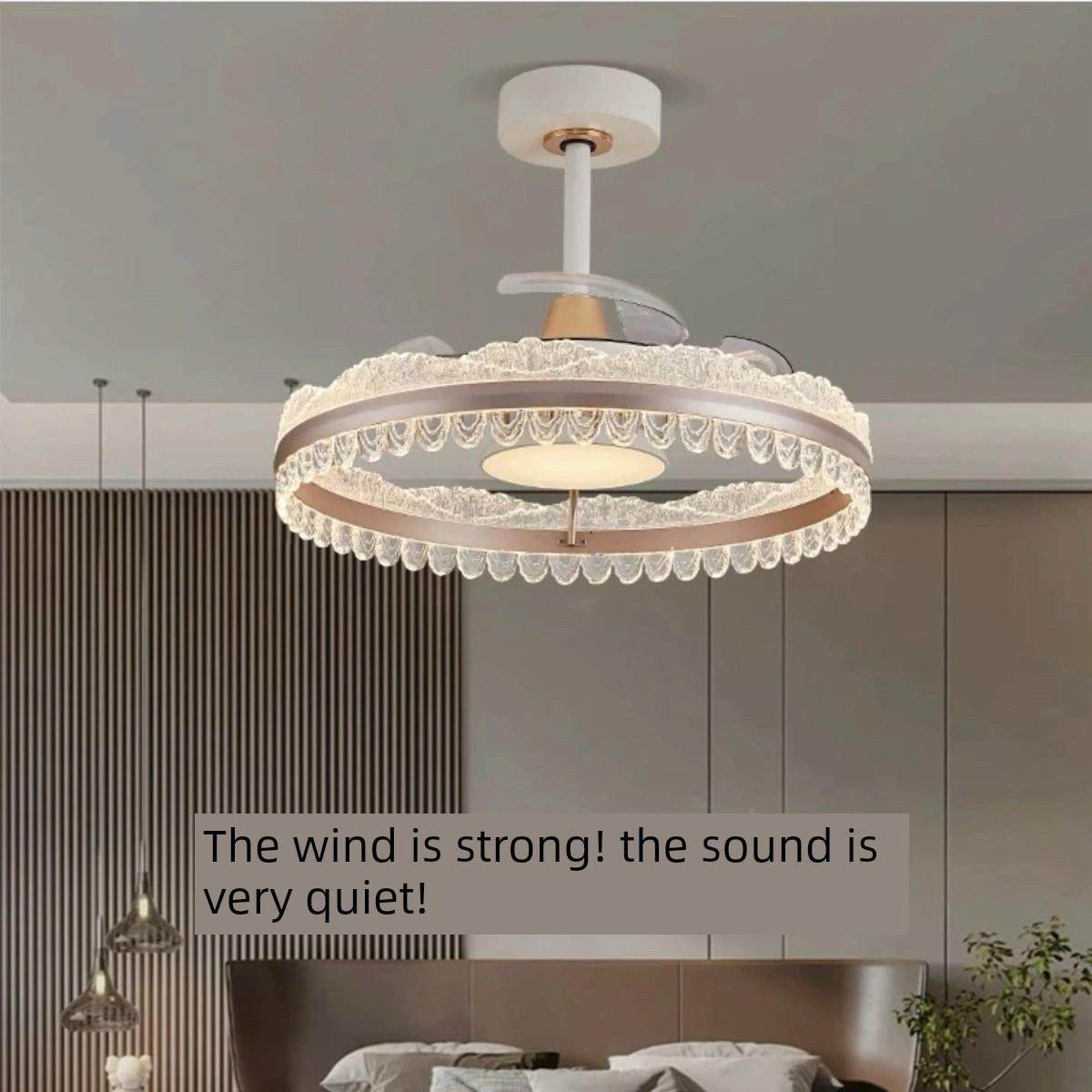 2025新款客厅形风灯现代灯豪华餐厅灯集成扇GTT灯扇主卧室灯隐高